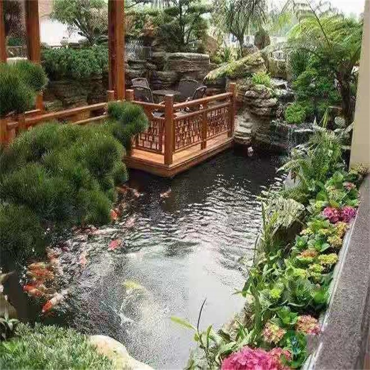 永定别墅庭院景观设计鱼池